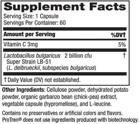 Bulgaricum Dairy Free - 60 caps Supplement Facts Bulgaricum Dairy Free - 60 caps Supplement Facts